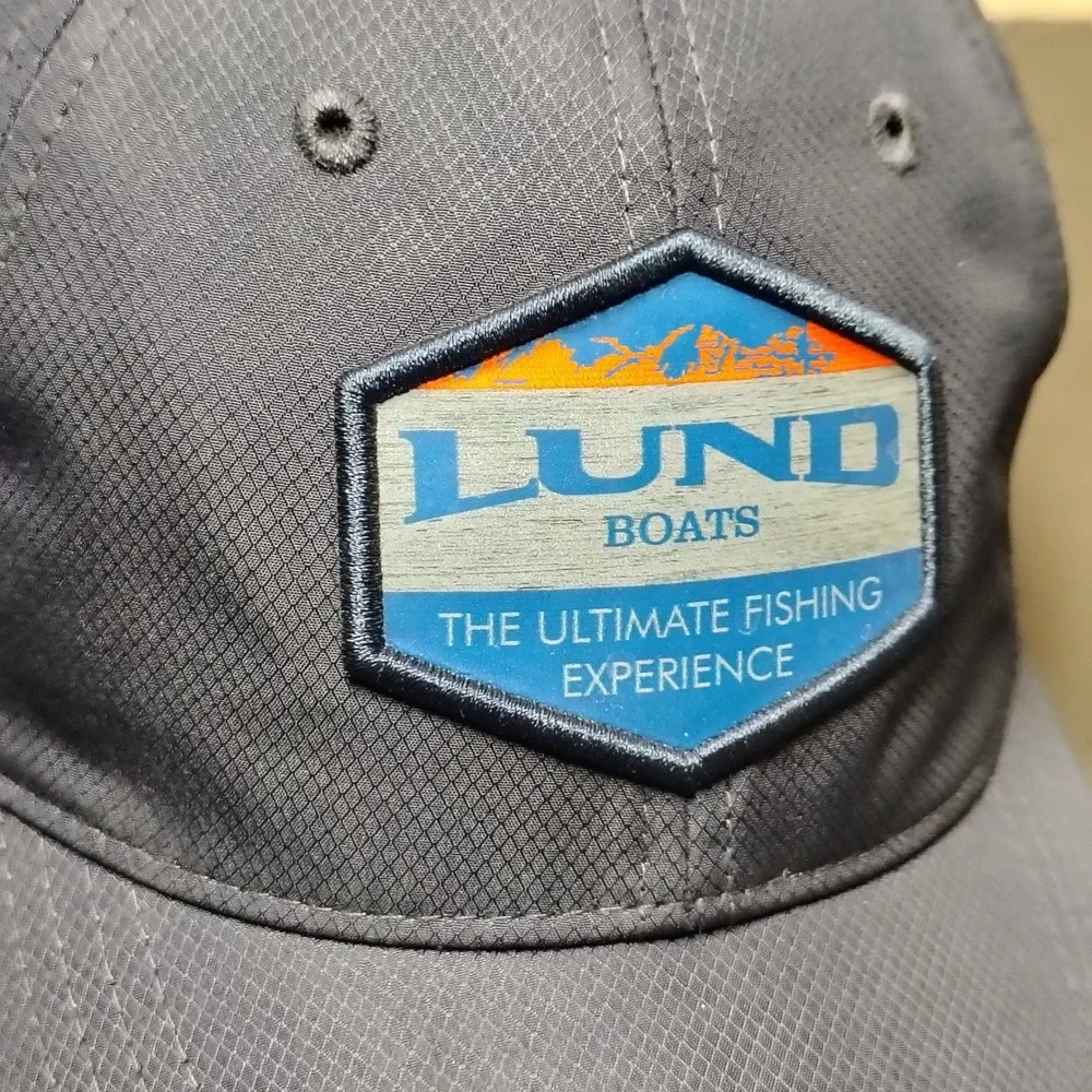 Lund Boats Hat Cap Adjustable Strap Navy Fishing Patch Ripstop One Size Mens